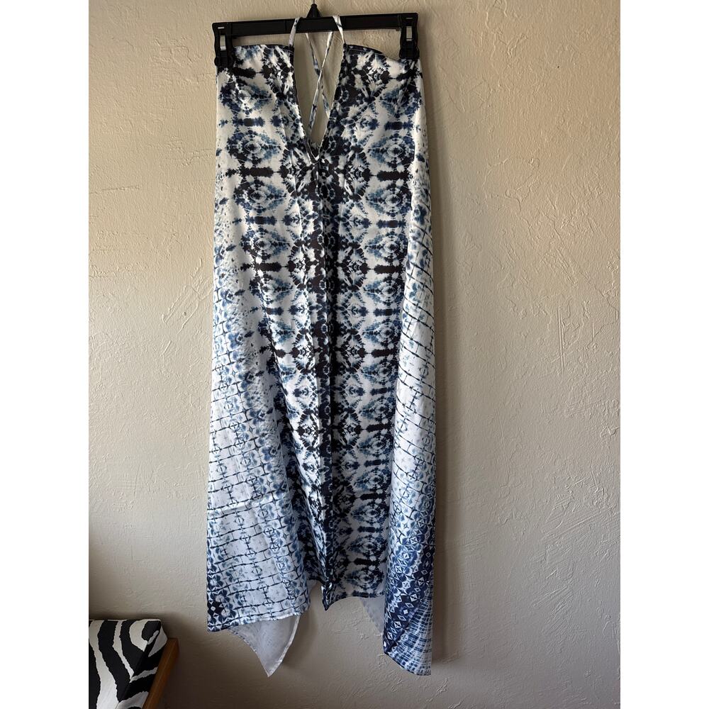 NWT WET Handkerchief Halter Cover-up in Blue and White